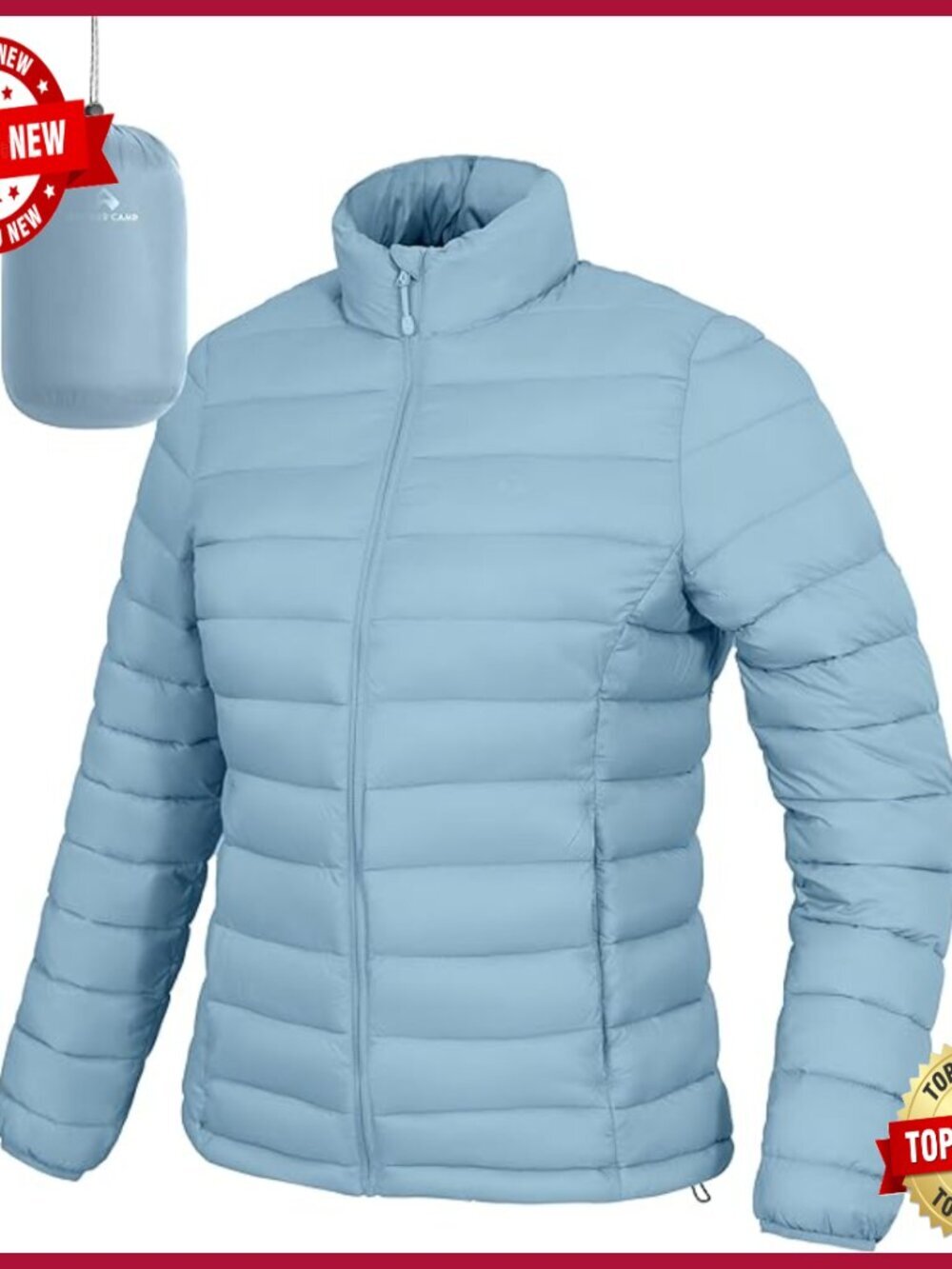Lightweight Packable Puffer Jacket Winter Quilted Coat Water-Repellent Insulated